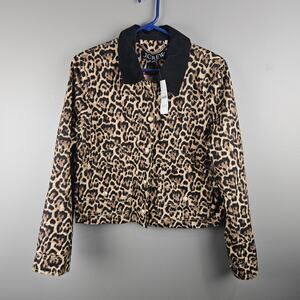 J.Crew Short Barn Jacket Iin Leopard Cotton Canvas Size S